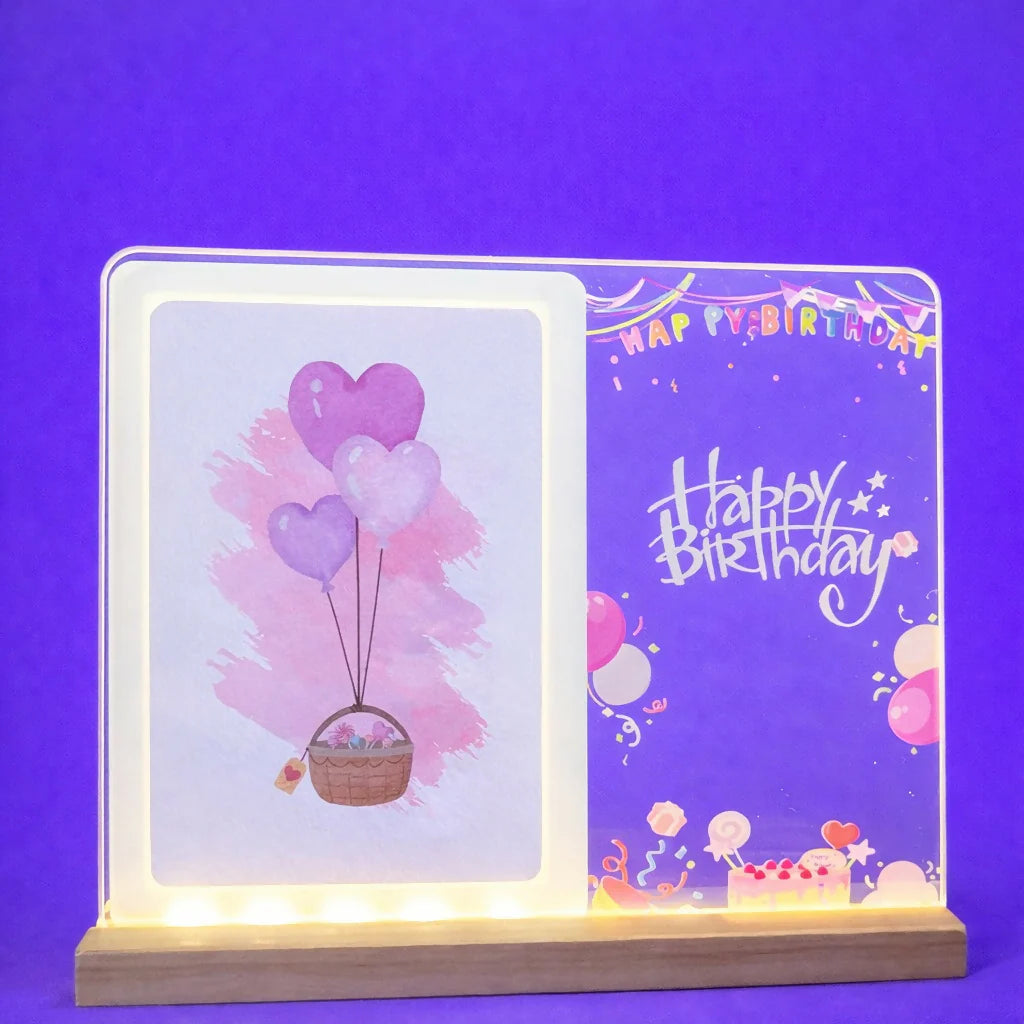 LED Acrylic Message Lamp With Wooden Base | Best for Birthday and Anniversary