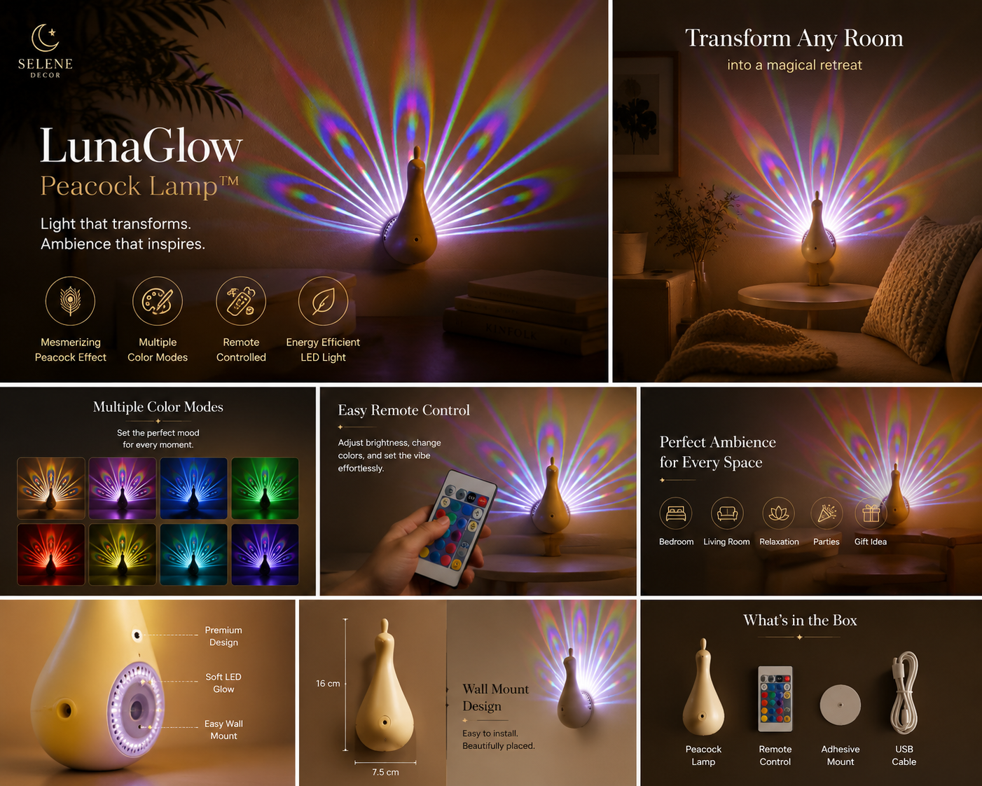 Radiant Peacock Night Light™
