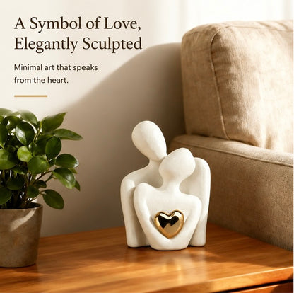 Golden Heart Couple Statue | Perfect for Anniversary, Birthday, etc.