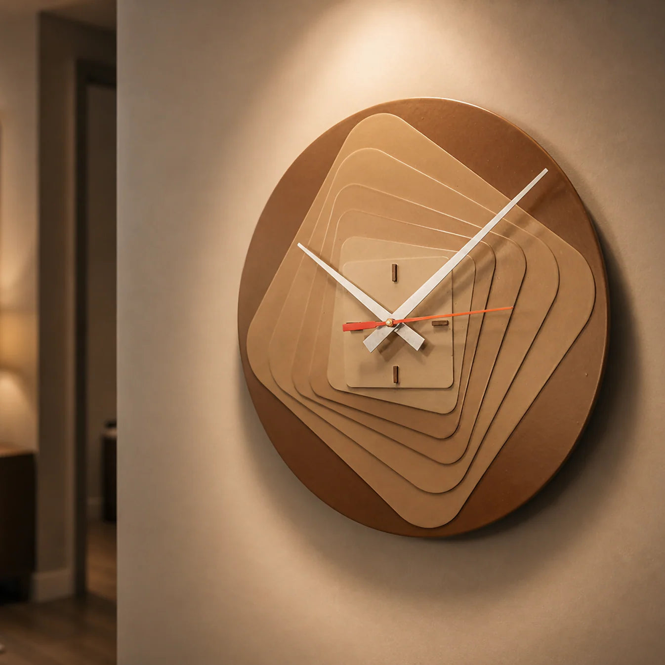 Modern 7 Layer Wooden Wall Clock